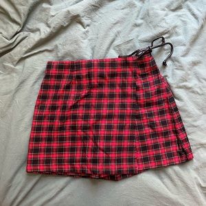 no boundaries vintage mini red plaid skort